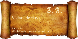 Bider Nerina névjegykártya